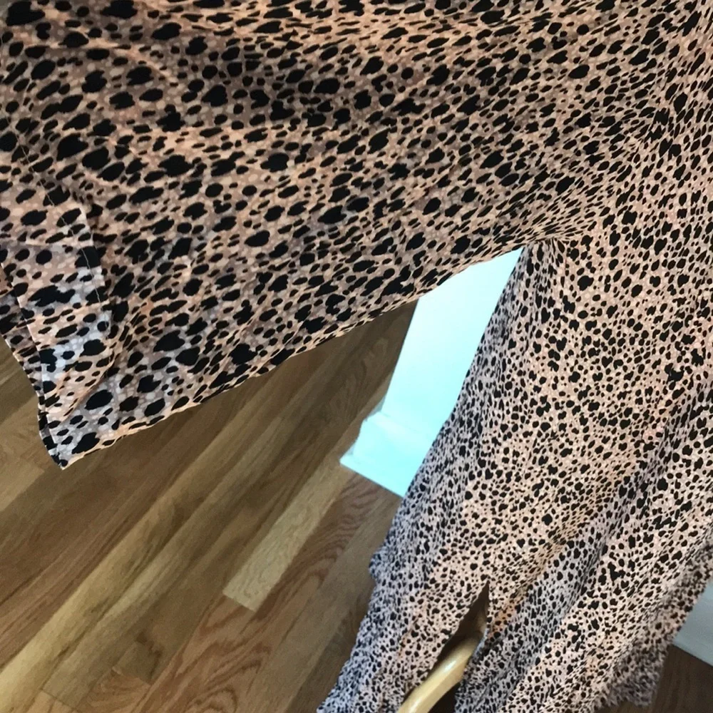 NWT Free People Daria Leopard Maxi Shirtdress Duster Size Large.